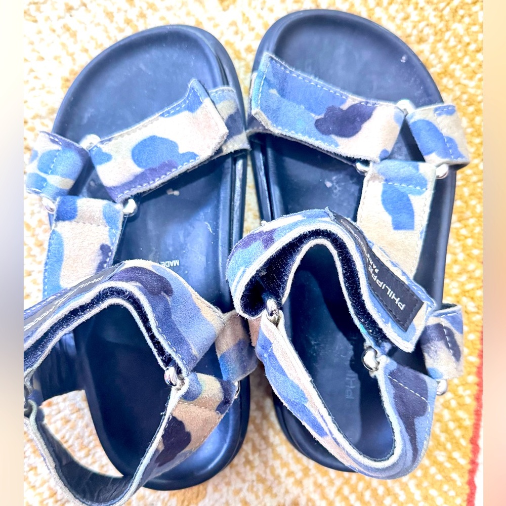 Philippe Model Blue Camouflage Kids Sandals